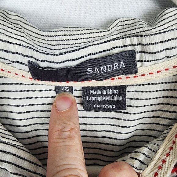 Sandra Ingrish Striped Button Up Shirt XS - Picture 3 of 5